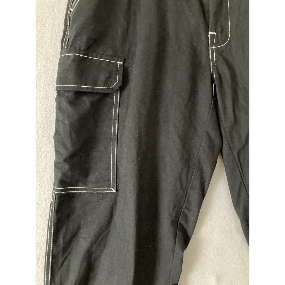 True Religion Brand Jeans Cargo Pants Jet Black Men Size 32 Baggy Y2K Streetwear - Picture 2 of 9
